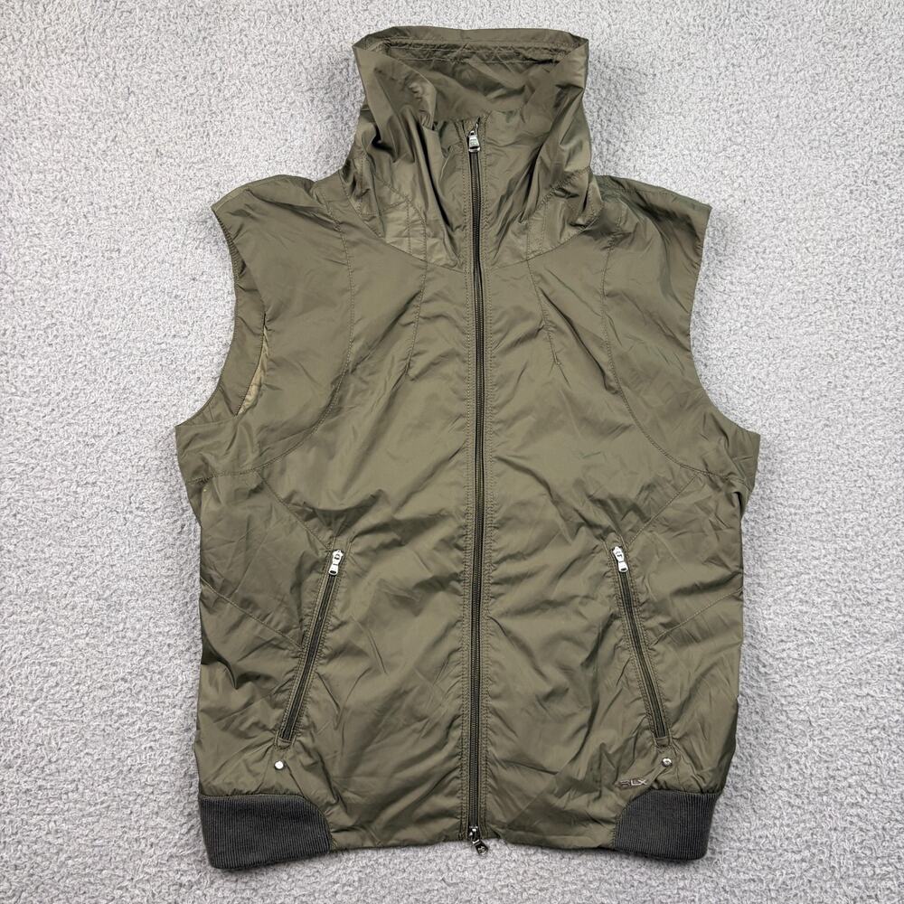 RLX Ralph Lauren Vest Womens Medium Green Full Zip Nylon Softshell Outerwear